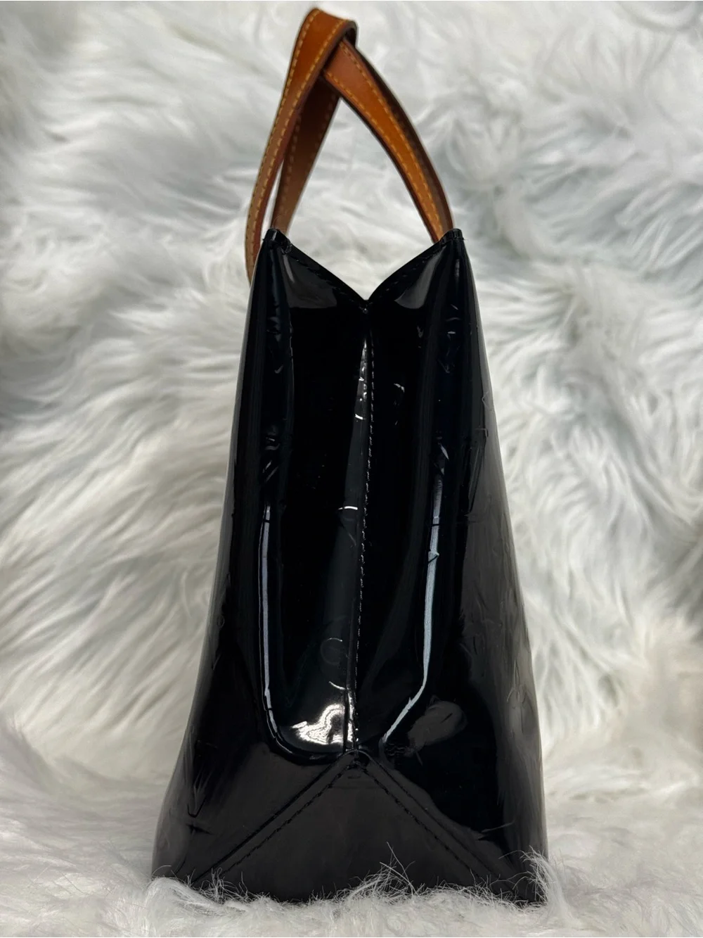 Louis Vuitton LV Hand Bag Black Vernis + Paper Shopping Tote